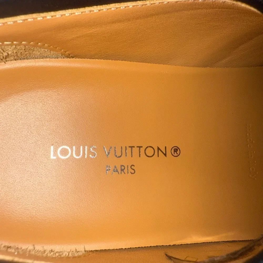 LOUIS VUITTON Black & Brown  LV Monogram Leather Sneakers EU37 - Picture 11 of 16